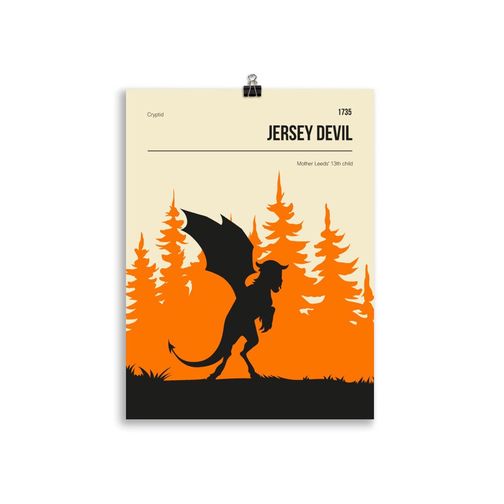 Jersey Devil Leeds Devil Book Cover Poster Cryptid Etsy