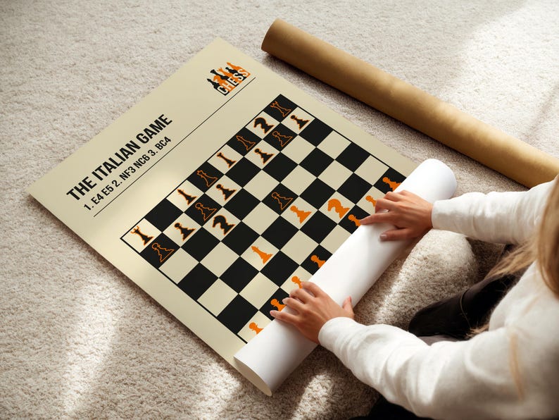 Italian Game Chess Poster | Minimalist Chess Wall Art | Giuoco Piano ...