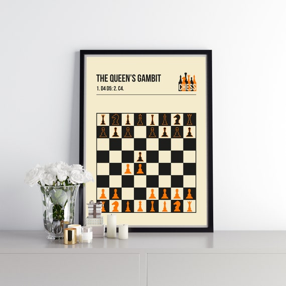 The Queens Gambit Chess Opening Poster Fine Art Print Poster for