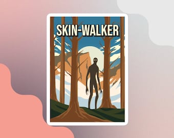 Skin Walker Cryptid Cryptozoology Vintage Retro Travel Poster Sticker