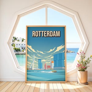 The Hague Poster, The Hague Art Print, Netherlands Cityscape, Dutch City Wall Art, Daytime Scene