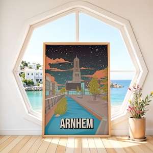 Arnhem Poster, Netherlands Travel Print Cityscape Art Dutch City Wall Decor Europe Travel Poster