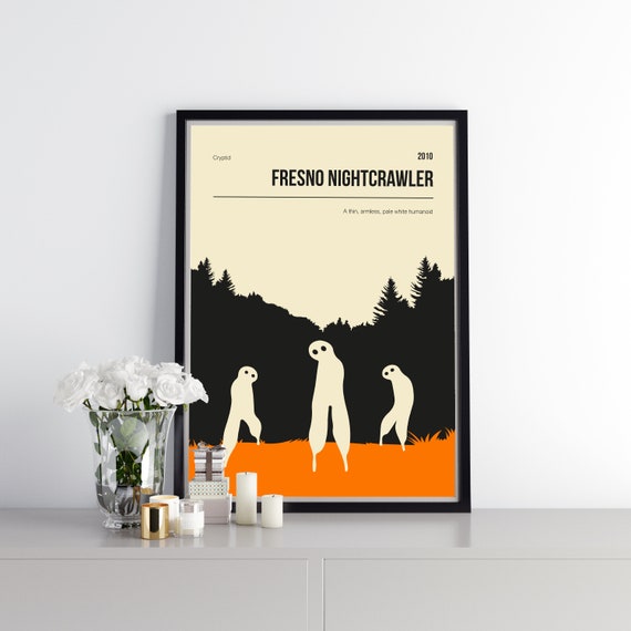 Fresno Nightcrawler Book Cover Poster Cryptid Cryptozoology Print  California America Folklore Urban Legend Gift -  Canada