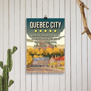 Funny 5 star Quebec City Review Poster – Witty Winter & Heritage Quote – Illustrated Wall Art Print