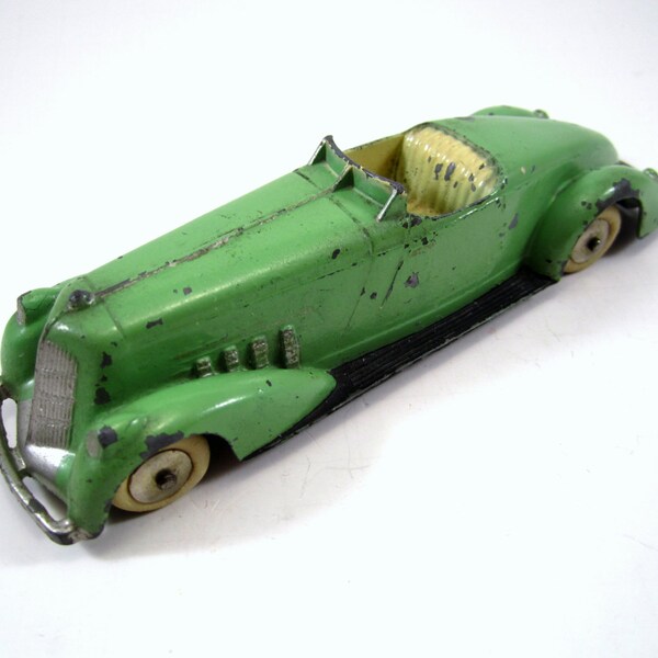 Vintage Tootsietoy Auburn Pre War Roadster - Green And Cream