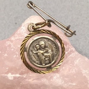 Virgin Mary Brooch Regina Lapel Pin Our Lady St Paul Vintage Catholic Gift