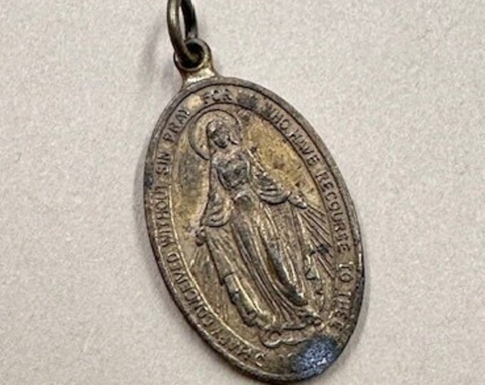Old Miraculous Medal Virgin Mary Brass Vintage Catholic Gift - Etsy