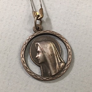 Virgin Mary Pendant Our Lady Vintage Catholic Gift