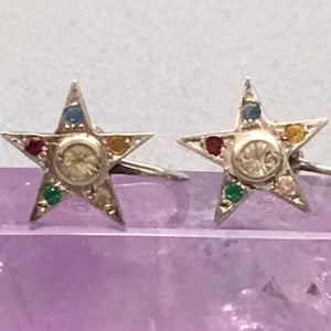 Eastern Star Earrings Sterling Celestial Vintage Gift image 1