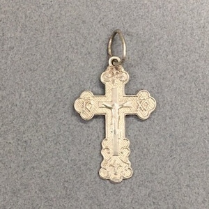 Elaborate Crucifix Jesus Christ Cross Sterling Pendant Vintage Catholic Gift