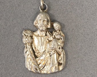 St Joseph Pendant Child Jesus Joseph Medal Japan Alvic Vintage Catholic Gift