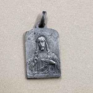 Sacred Heart Christ Medal Vintage Catholic Gift