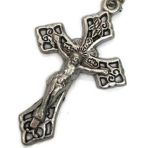 Vintage Ornate Crucifix Cross Catholic Rosary Parts Supplies Gift