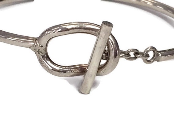 Buckle Bracelet Loop Belt Silver Toggle Modern Vi… - image 5