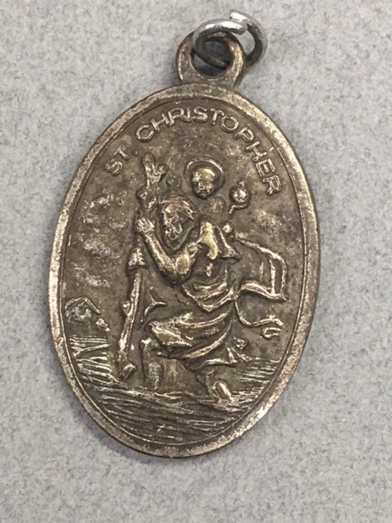 St Christopher Medal Old Protect Us Italy Antique Catholic - Etsy