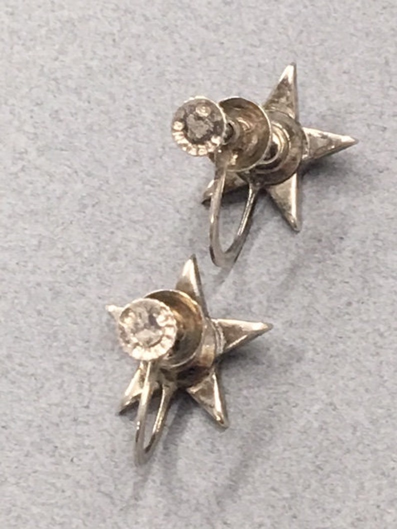 Eastern Star Earrings Sterling Celestial Vintage Gift image 7