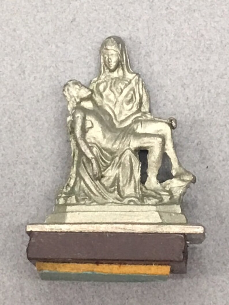 Pieta Figurine Statue Pewter Christ Sculpture Vintage Catholic Etsy