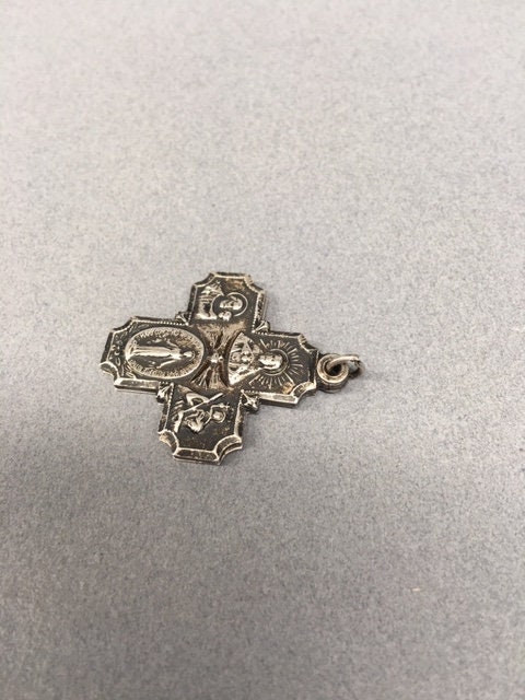 Sterling 4 Way Cross Miraculous Medal Slider Vintage Catholic - Etsy