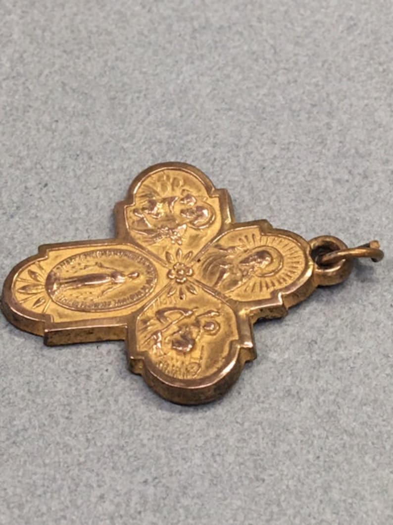 4 Way Miraculous Medal Vintage Brass Cross Catholic Gift - Etsy
