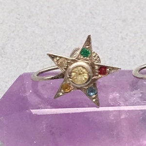 Eastern Star Earrings Sterling Celestial Vintage Gift image 3
