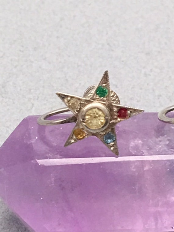Eastern Star Earrings Sterling Celestial Vintage … - image 3