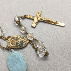 Crystal Glass Rosary LaJarco Virgin Mary Vintage Catholic Gifts