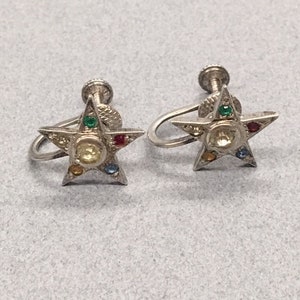 Eastern Star Earrings Sterling Celestial Vintage Gift image 10