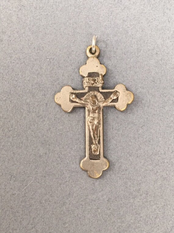 Pendentif Crucifix Catholique Vintage En Métal - Occasion, Bon état Général