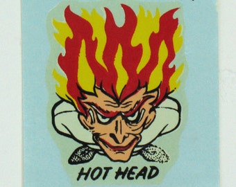 Hot Head Decal Monte Originals Water Slide Vintage Pop Culture Gift