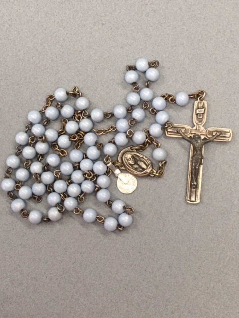 Blue Plastic Rosary Beads - Extra Strong & Durable, Made In Italy