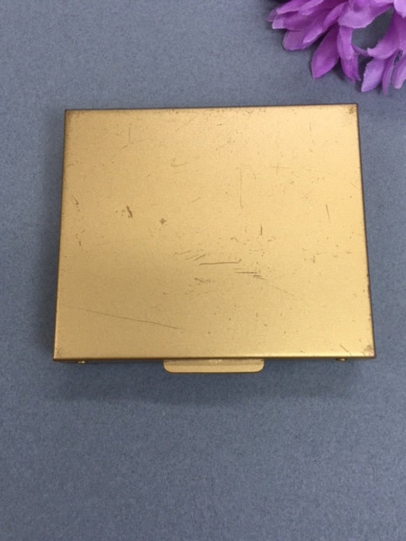 Sparkle Gold Compact Vintage Gilli Originals Lucite Confetti Personal Mirror Compact Powder Case Saks Fifth Ave Style Makeup Vanity Made USA