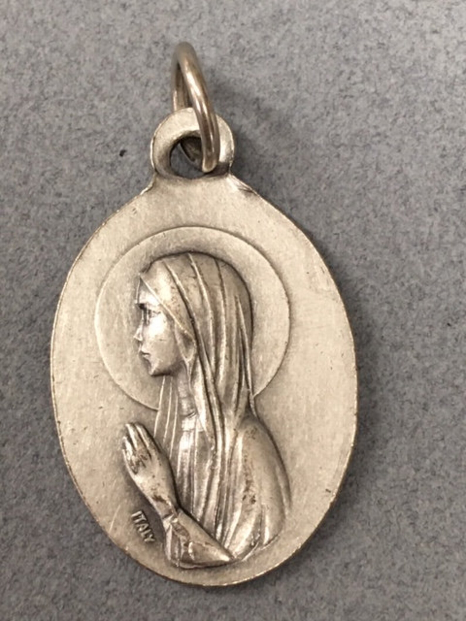 Our Lady of Lourdes Medal Virgin Mary Lourdes Scene Pendant Patron Sick ...