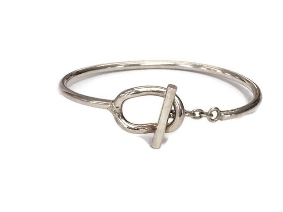 Buckle Bracelet Loop Belt Silver Toggle Modern Vi… - image 4