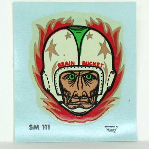 Brain Bucket Decal Rat Fink Water Slide Decals by Monte Like Help Claw Pop Culture Helmet Head FindingMainevintage
