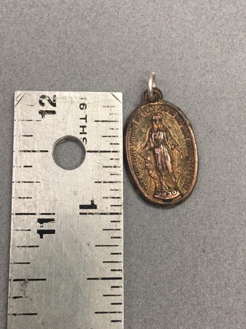 Vintage Miraculous Medal Virgin Mary Gold Brass Catholic Gift - Etsy