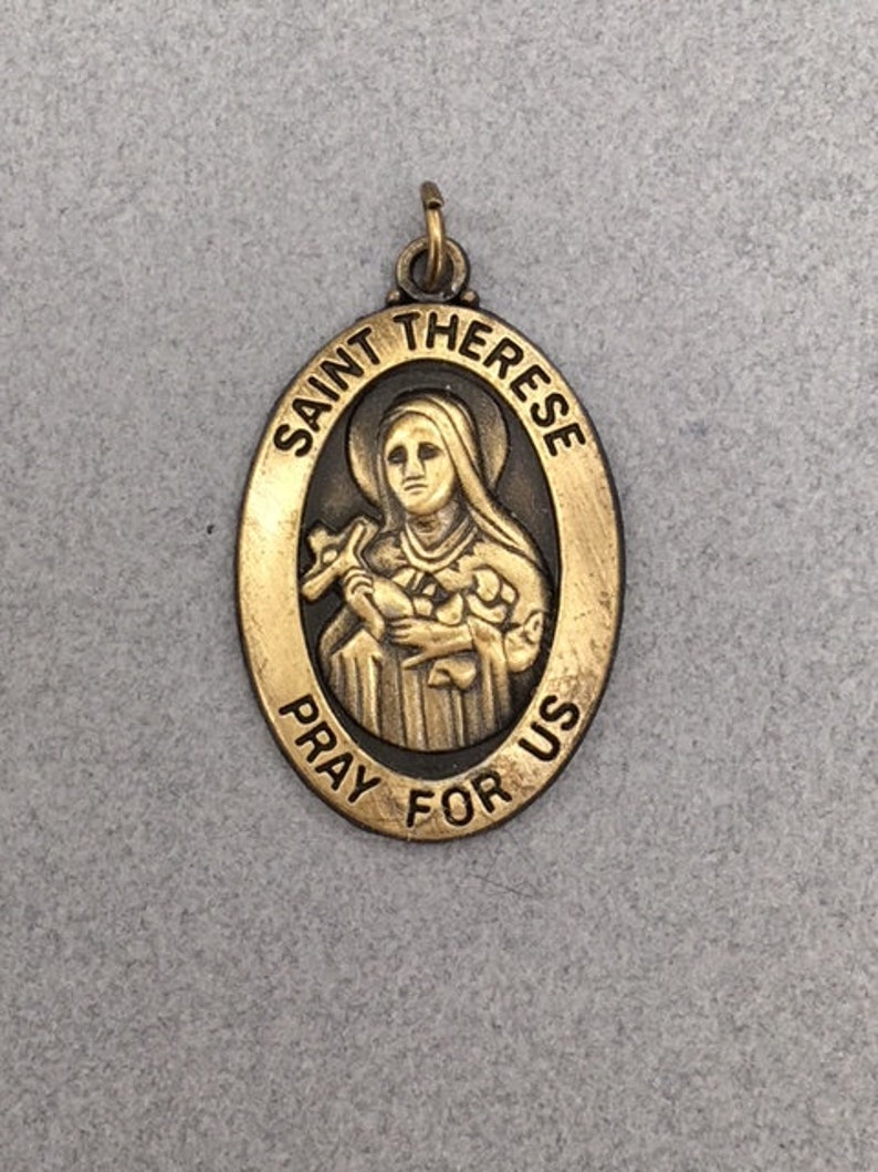 St Therese Medal Saint Theresa Pendant Catholic The Image 0