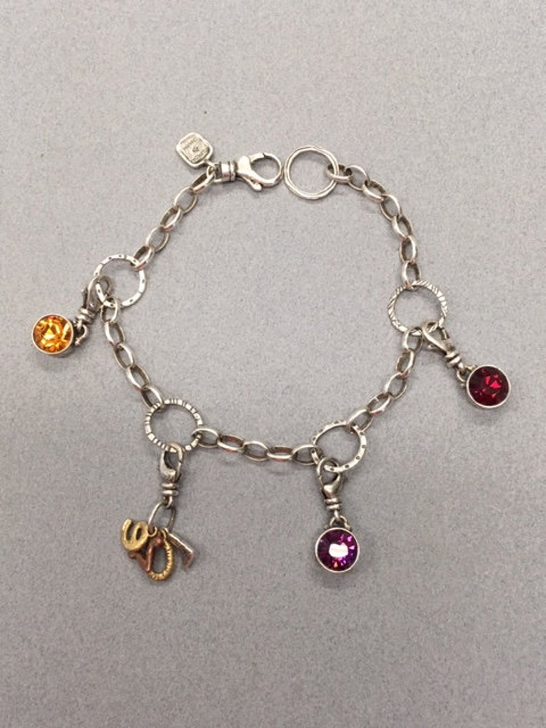 Sharbel Charm On A 7 Inch Oval Eye Hook Bangle Bracelet St