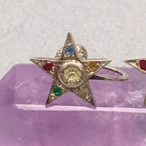 Eastern Star Earrings Sterling Celestial Vintage Gift image 5