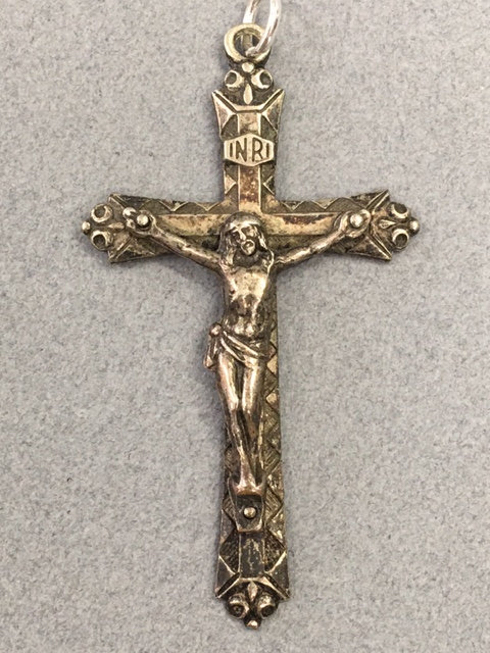 Silver Ornate Crucifix Decorative Jesus Christ Cross Pendant | Etsy