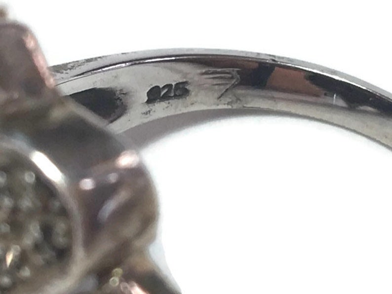 Sterling Red Ring Victorian Statement Ruby CZ Vintage Size 10 Gift