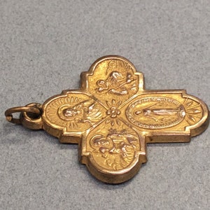 4 Way Miraculous Medal Vintage Brass Cross Catholic Gift - Etsy