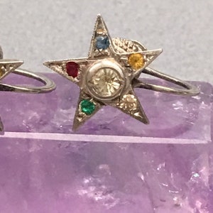 Eastern Star Earrings Sterling Celestial Vintage Gift image 6
