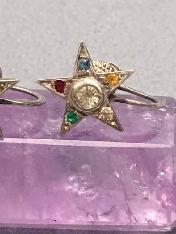 Eastern Star Earrings Sterling Celestial Vintage … - image 6