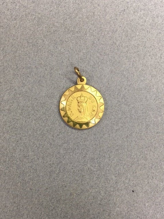 Antique France Notre Dame du Cap religious medal pendant necklace with ...