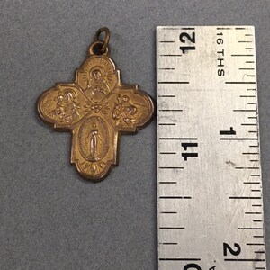 4 Way Miraculous Medal Vintage Brass Cross Catholic Gift - Etsy