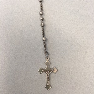 Stainless Crucifix Segment Silver Jesus Christ Cross Vintage Rosary Parts Catholic Supplies