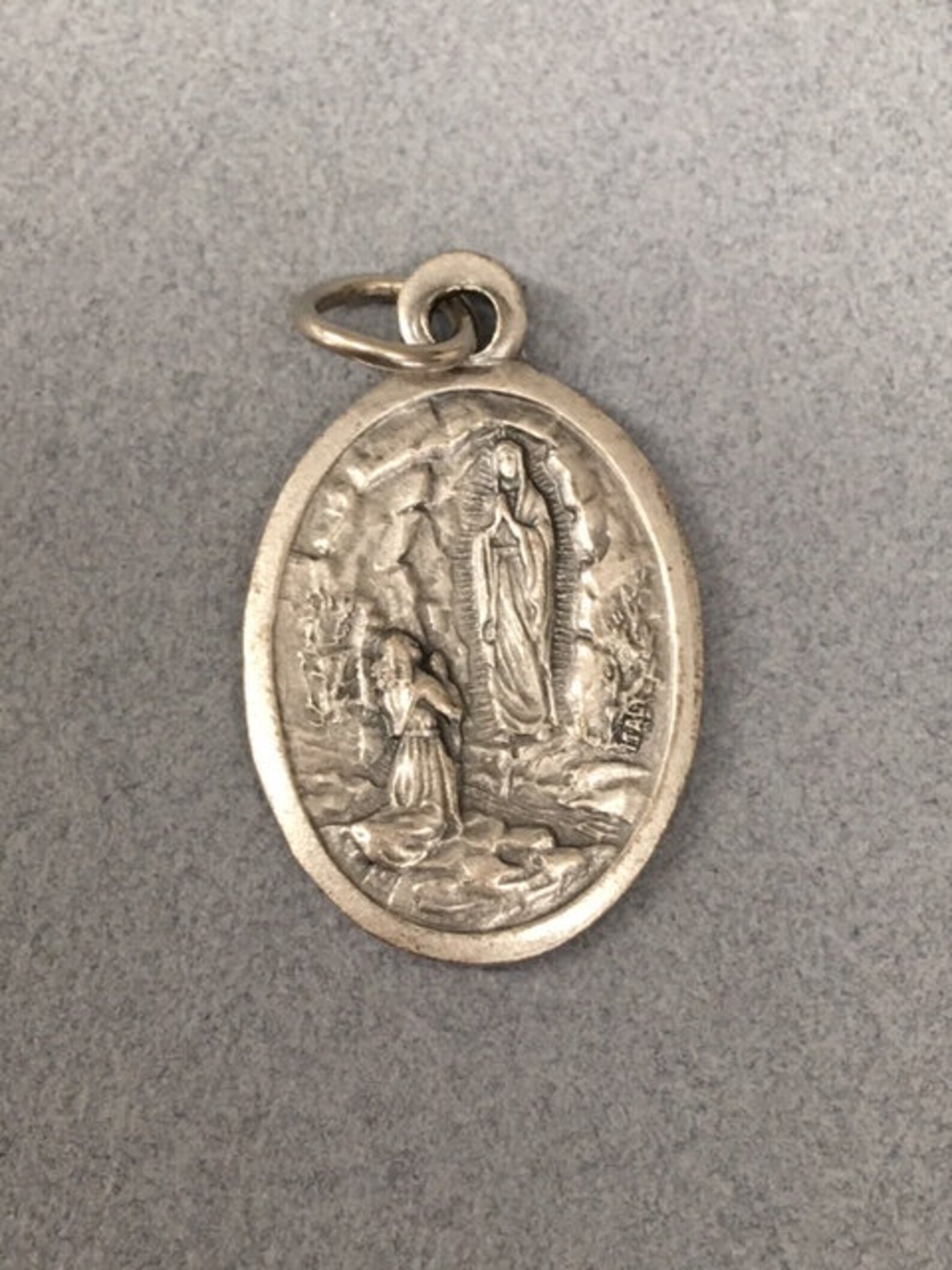 Our Lady of Lourdes Medal Virgin Mary Lourdes Scene Pendant Patron Sick ...