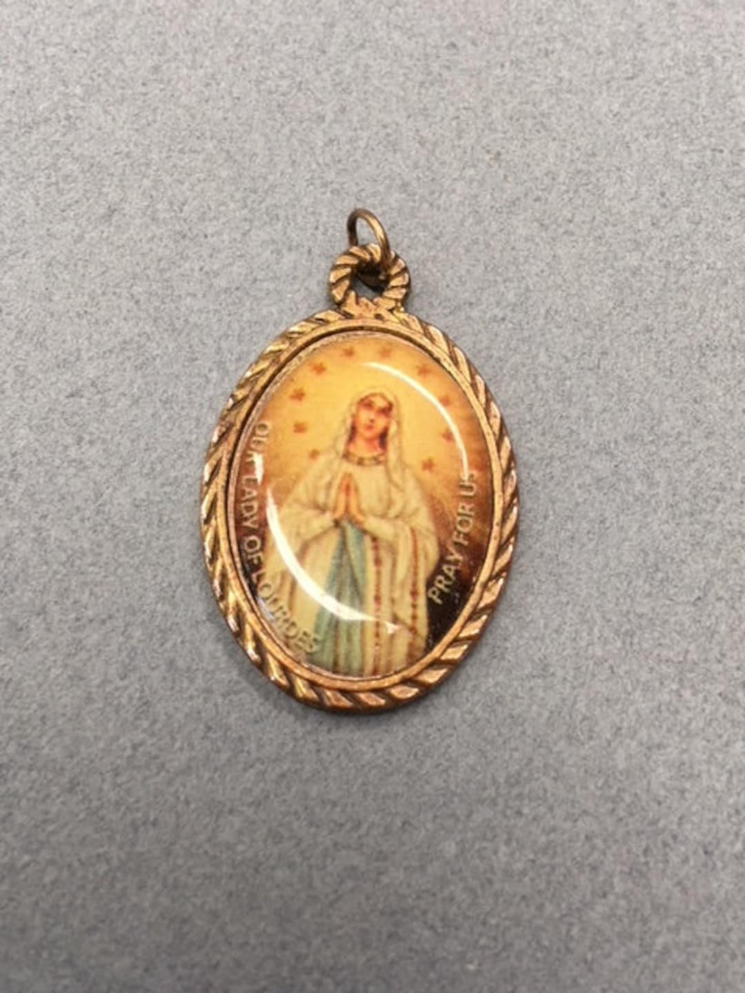 Virgin Mary Pendant Our Lady Lourdes Vintage Catholic Gift - Etsy