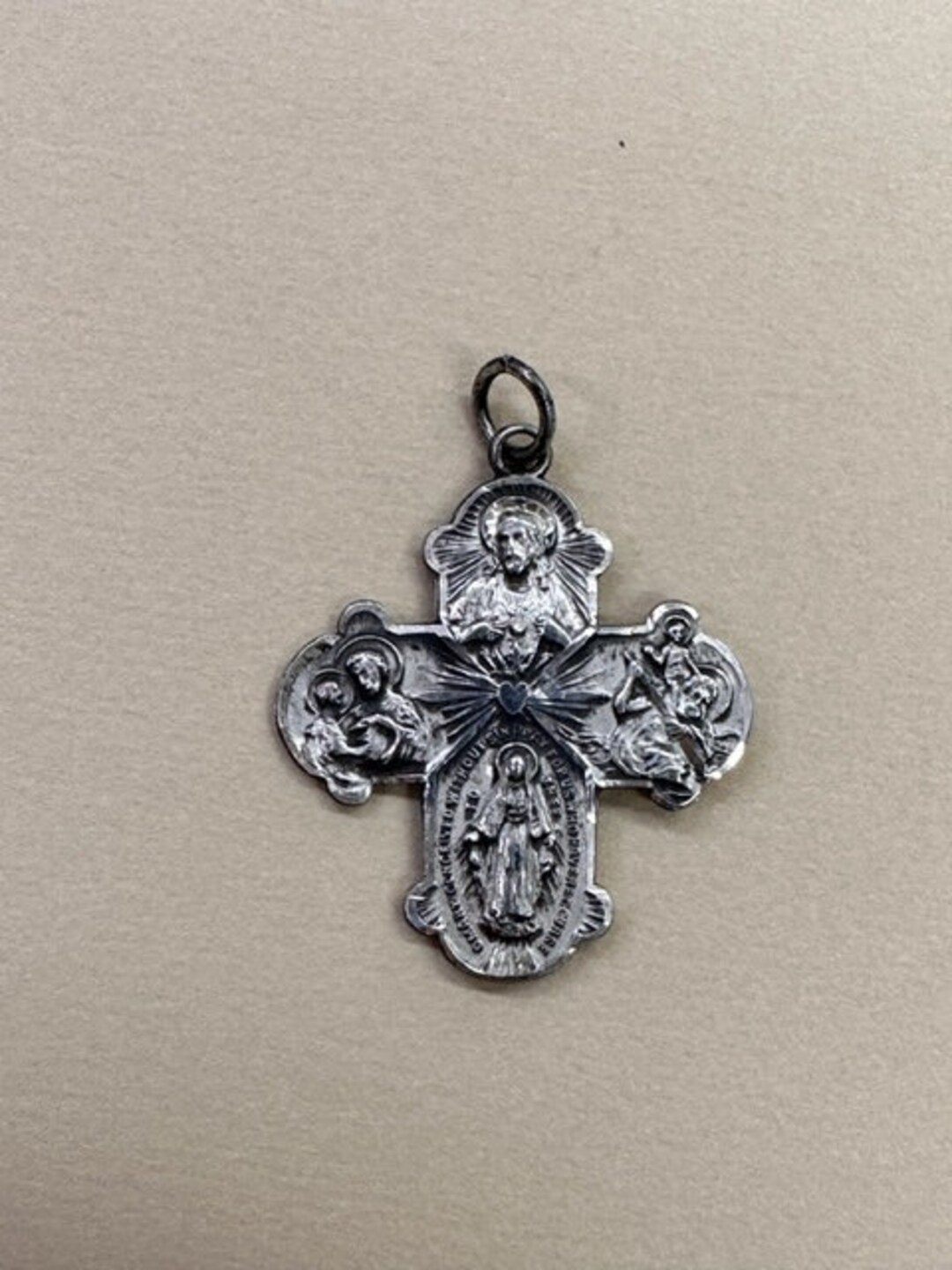 4 Way Cross Medal Sterling Please Call Priest Vintage Catholic Gift - Etsy
