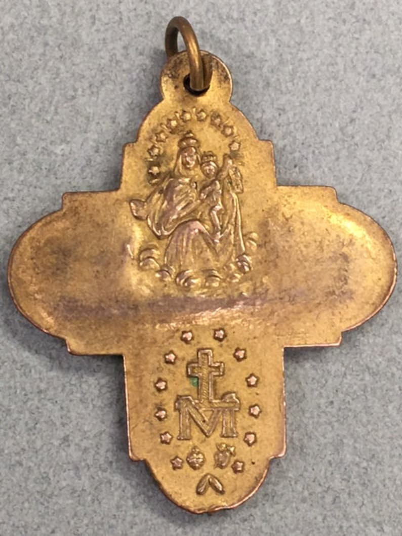4 Way Miraculous Medal Vintage Brass Cross Catholic Gift - Etsy